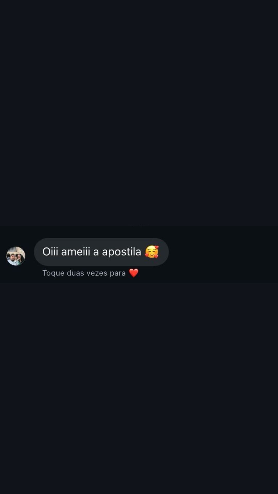 Mensagem reproduzida do material fornecido